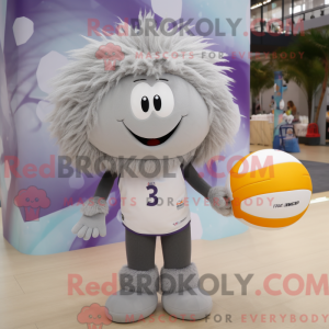 Grå Volleyball Ball maskot...