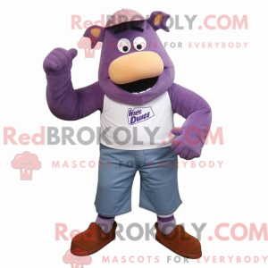 Purple Bbq Ribs mascot...