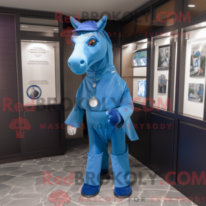 Blue Horse mascot costume...