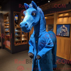 Blue Horse mascot costume...