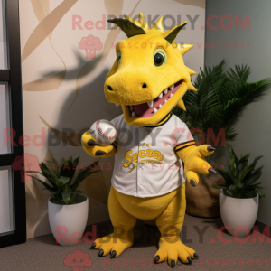 Gul Stegosaurus maskot...
