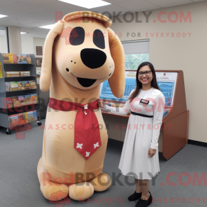Beige Hot Dog mascot...