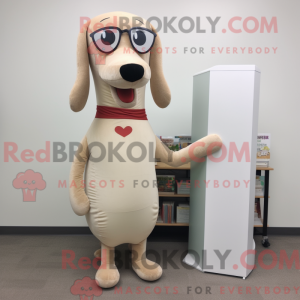 Beige Hot Dog mascot...