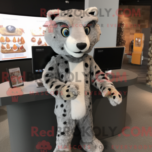 Gray Cheetah mascot costume...