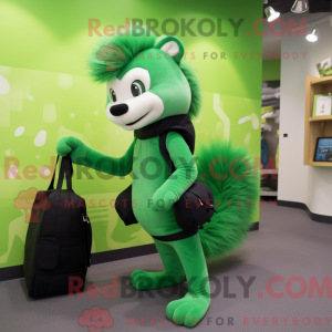 Groen Skunk-mascottekostuum...