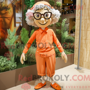 Beige Orange mascot costume...