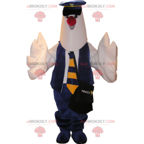Mascote pombo vestido de policial - Redbrokoly.com