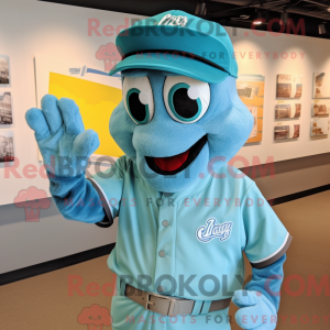 Guante de béisbol turquesa...