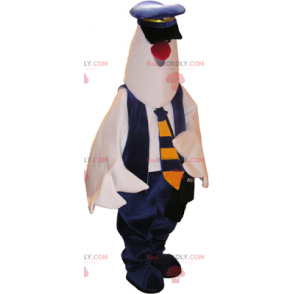 Mascote pombo vestido de policial - Redbrokoly.com