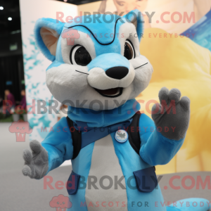 Sky Blue Marten maskot...