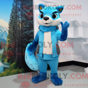 Sky Blue Marten mascot...