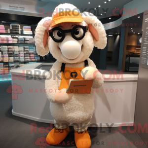 Peach Sheep mascot costume...