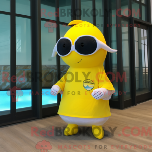 Lemon Yellow Narwhal mascot...