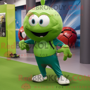 Groen voetbal mascotte...