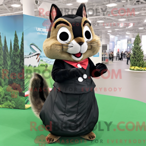 Sort Chipmunk maskot...