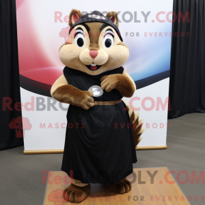 Sort Chipmunk maskot...