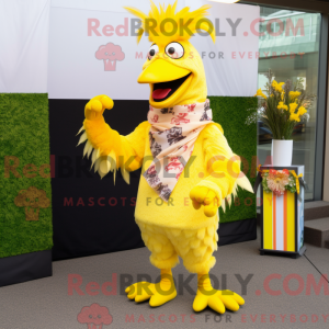 Gele hanen mascottekostuum...