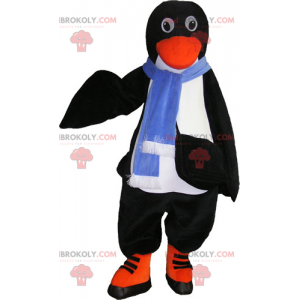 Mascotte de pingouin avec une écharpe bleu - Redbrokoly.com