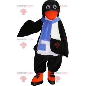 Mascotte pinguïn met een blauwe sjaal - Redbrokoly.com