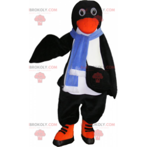 Pingvin maskot med et blåt tørklæde - Redbrokoly.com