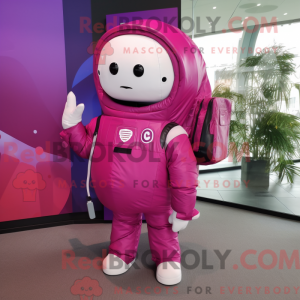 Magenta astronaut maskot...