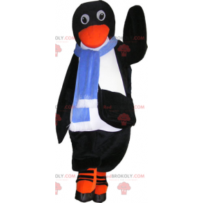 Mascotte pinguïn met een blauwe sjaal - Redbrokoly.com