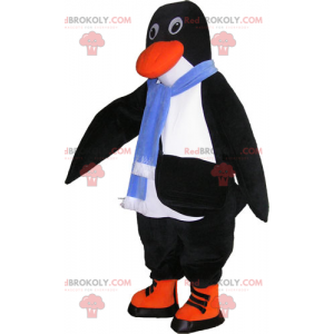 Penguin mascot with a blue scarf - Redbrokoly.com