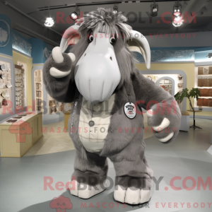 Sølv Mammoth maskot kostume...