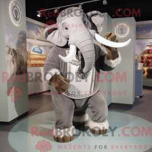 Sølv Mammoth maskot kostume...