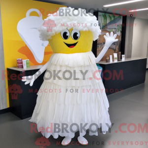 Hvid lasagne maskot kostume...