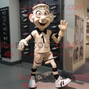 Beige Mime maskot kostume...