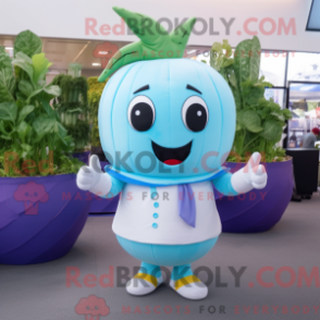 Figura de máscara de nabo Sky Blue com colete e braçadeira - Mascotes de nabo - REBROKO_294465 - RedBrokoly.com