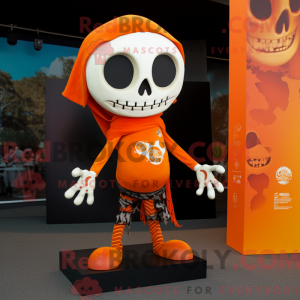 Orange Skull mascot costume...