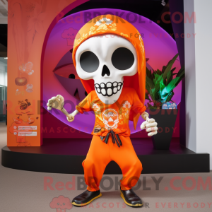 Máscara de caveira laranja...