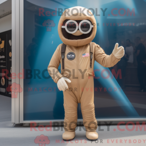 Tan Astronaut maskot...