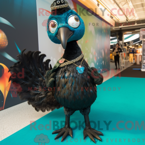 Máscara de pavão preto com...