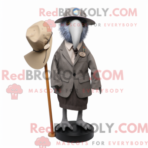 Grå Kiwi-maskotdraktfigur...