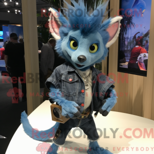 Blå Aye-Aye maskot kostume...