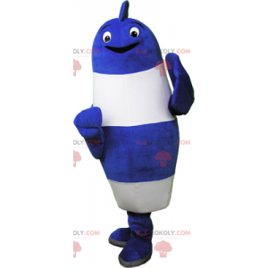 Mascotte de poisson bleu et blanc - Redbrokoly.com