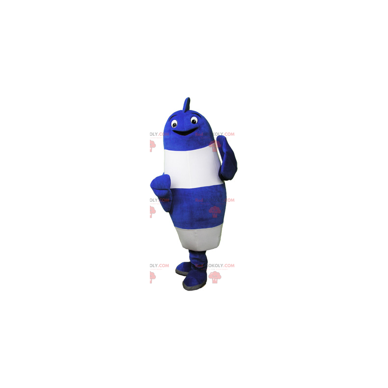 Blauwe en witte vis mascotte - Redbrokoly.com
