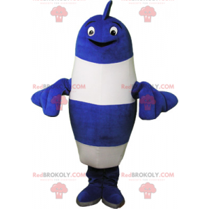 Mascotte de poisson bleu et blanc - Redbrokoly.com