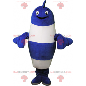 Blå och vit fiskmaskot - Redbrokoly.com