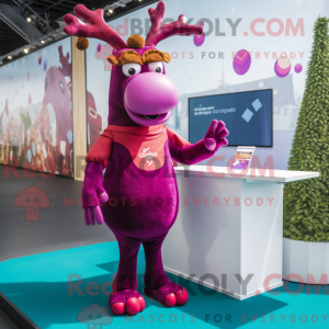 Magenta Reindeer mascot...