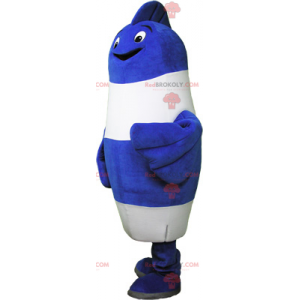 Blue and white fish mascot - Redbrokoly.com