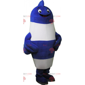 Blue and white fish mascot - Redbrokoly.com