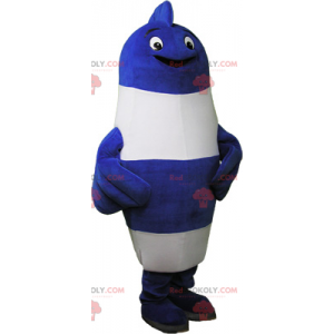 Mascotte di pesce azzurro e bianco - Redbrokoly.com