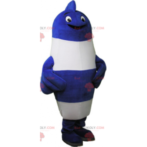 Mascote peixe azul e branco - Redbrokoly.com