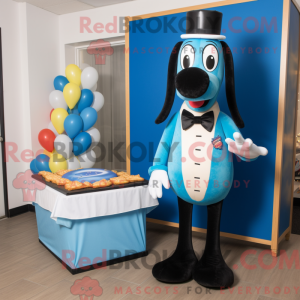Blue Hot Dog maskot kostume...