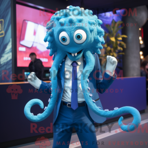 Figura de máscara azul...