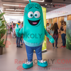 Teal Zucchini Maskottchen...